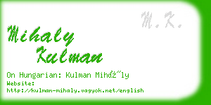 mihaly kulman business card